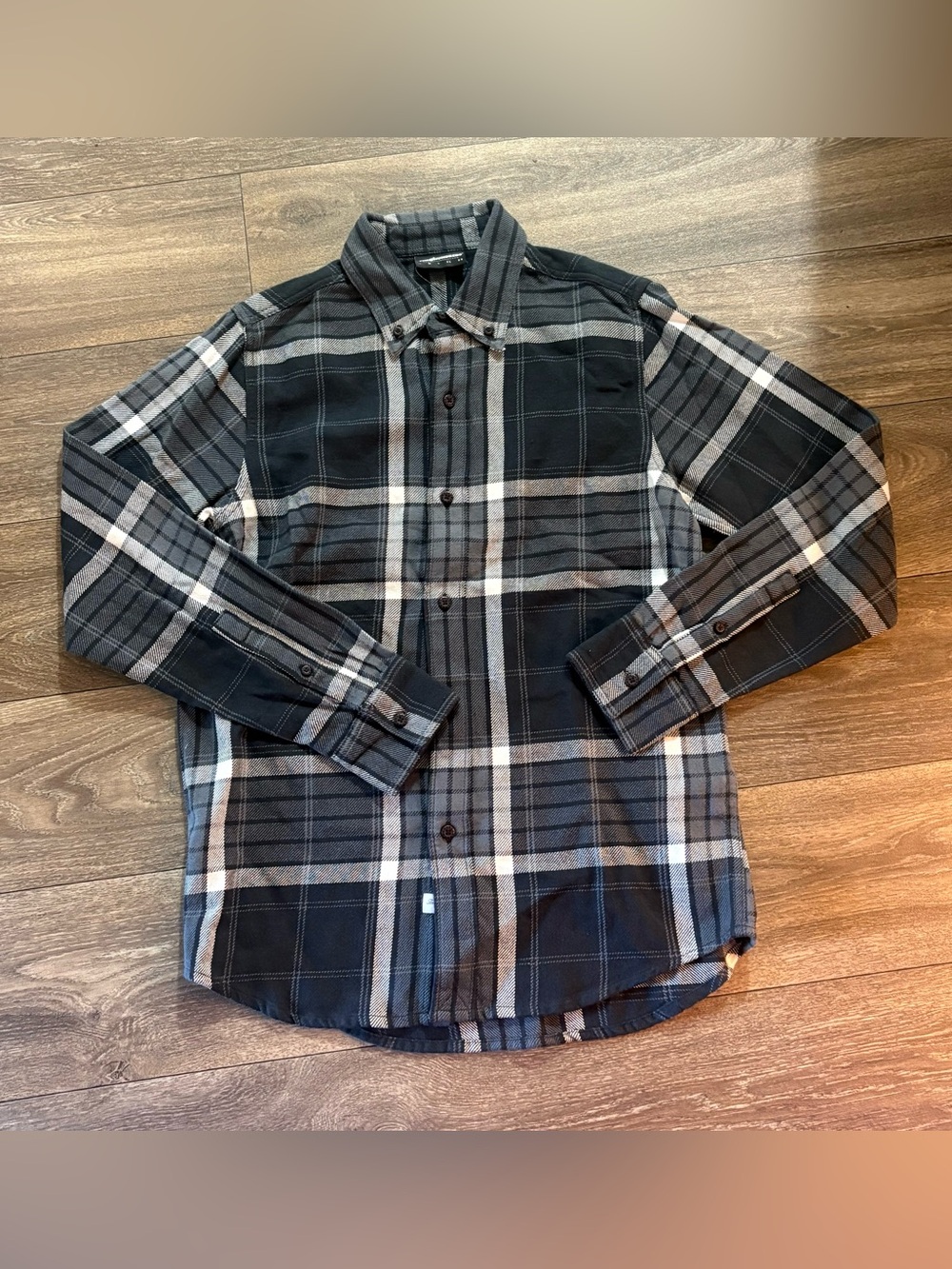 The Hundreds Button Down Flannel Shirt in Shades of Gray